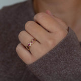 Amara Five-Stone Pink Tourmaline Heart Ring