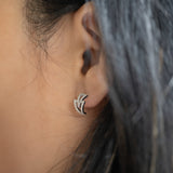 Rainier Geometric Diamond Hoop Stud Earrings