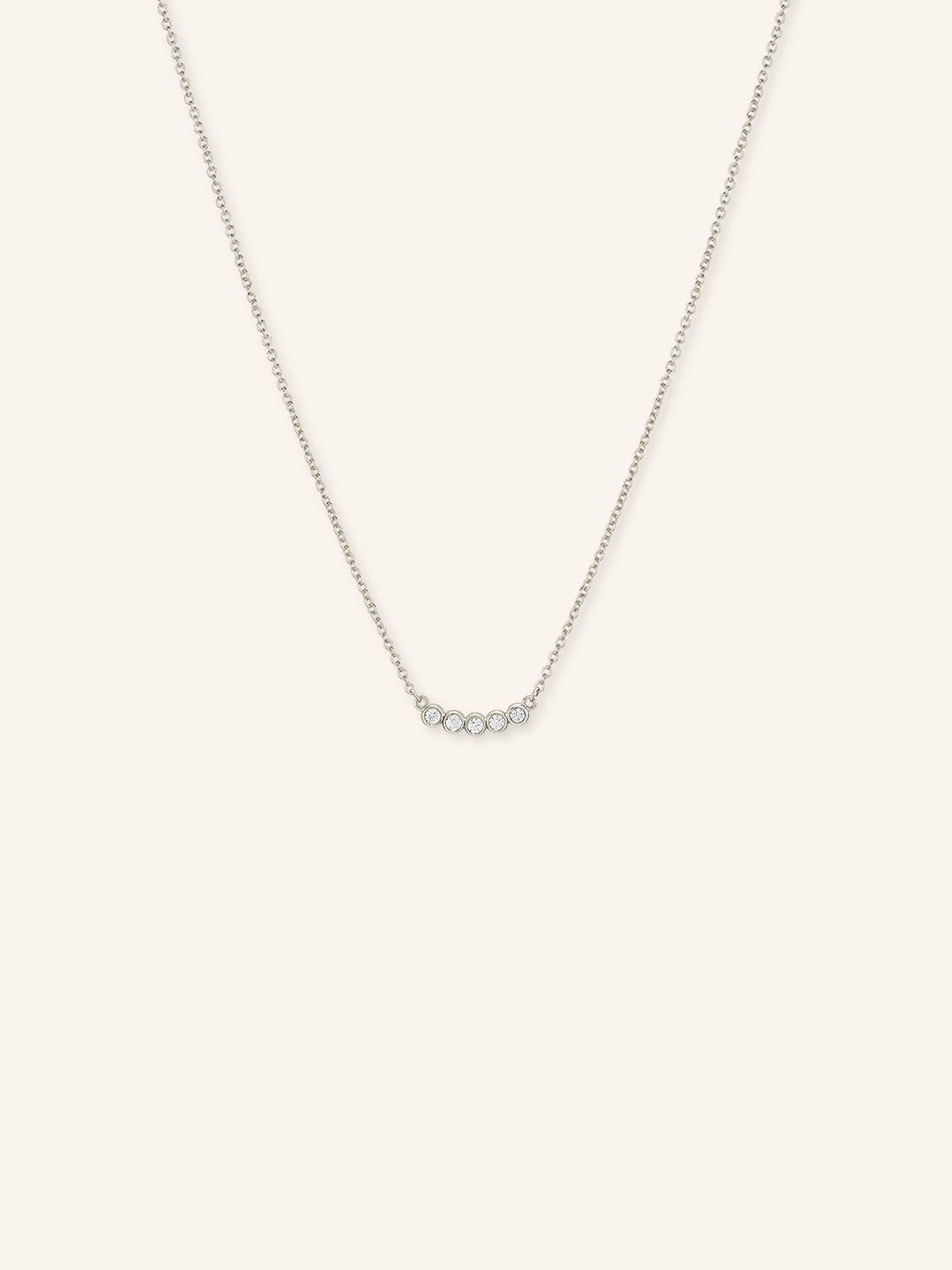 Waters Five Stone Diamond Bezel Set Necklace