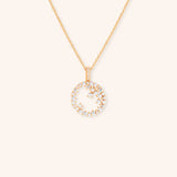 Scattered Circle Diamond Pendant Necklace