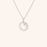 Scattered Circle Diamond Pendant Necklace