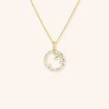 Scattered Circle Diamond Pendant Necklace