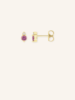 Mayers Post Pink Sapphire Diamond Earrings