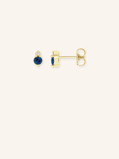 Mayers Post Blue Sapphire Diamond Earrings