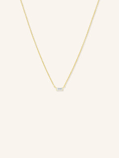 Solitaire Channel-Set Baguette Diamond Necklace