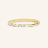 Tea Dress Baguette Diamond Wedding Ring