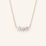Three Stone White Sapphire Necklace