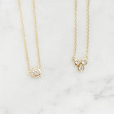 Paper Moon White Sapphire Trio Necklace