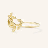 Olive Double Leaf Ring