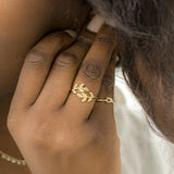 Olive Double Leaf Ring