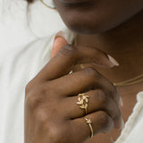 Olive Double Leaf Ring