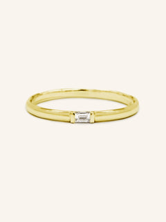 White Tie Baguette Moissanite Ring