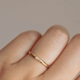White Tie Baguette Diamond Ring