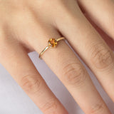 California Poppy Citrine Ring