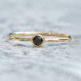 Butterum Round Black Diamond Ring