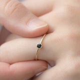 Butterum Round Black Diamond Ring