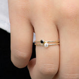 Butterum Round Black Diamond Ring