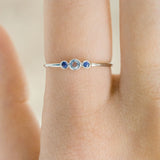 Sweet Pea Aquamarine Blue Sapphire Ring