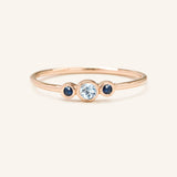Sweet Pea Aquamarine Blue Sapphire Ring