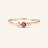 Sweet Pea Ruby Diamond Ring