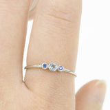Sweet Pea Aquamarine Blue Sapphire Ring