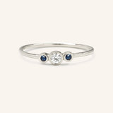 Sweet Pea Diamond Blue Sapphire Ring
