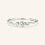 Sweet Pea White Sapphire Bezel Ring