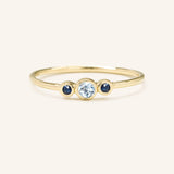 Sweet Pea Aquamarine Blue Sapphire Ring