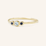 Sweet Pea Aquamarine Blue Sapphire Ring