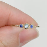 Sweet Pea Aquamarine Blue Sapphire Ring