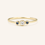 Sweet Pea Diamond Blue Sapphire Ring