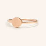Engravable Gold Circle Disc Ring