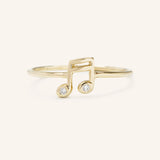 Musical Sixteenth Note Diamond Ring