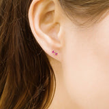 Sweet Clarity Rhodolite Garnet Stud Earrings