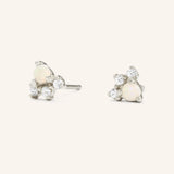 Opal Diamond Cluster Stud Earrings