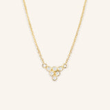 Warm Autumn Bezel Set Diamond Triangle Necklace
