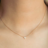 Warm Autumn Bezel Set Diamond Triangle Necklace