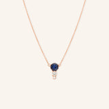 Blushing Rose Necklace - Blue Sapphire