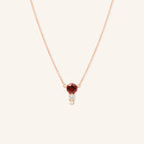 Blushing Rose Necklace - Red Garnet