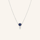 Blushing Rose Necklace - Blue Sapphire