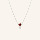 Blushing Rose Necklace - Red Garnet