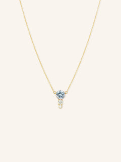 Blushing Rose Necklace - Aquamarine