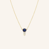 Blushing Rose Necklace - Blue Sapphire