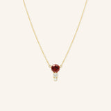 Blushing Rose Necklace - Red Garnet