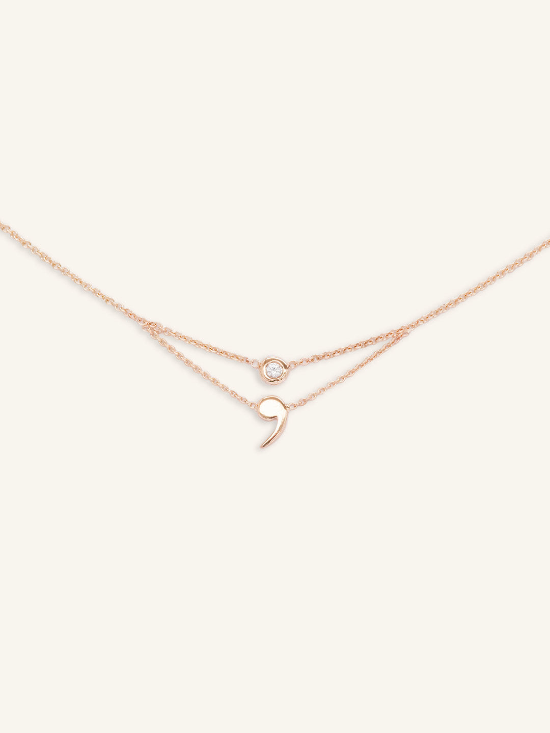 Semicolon White Sapphire Necklace