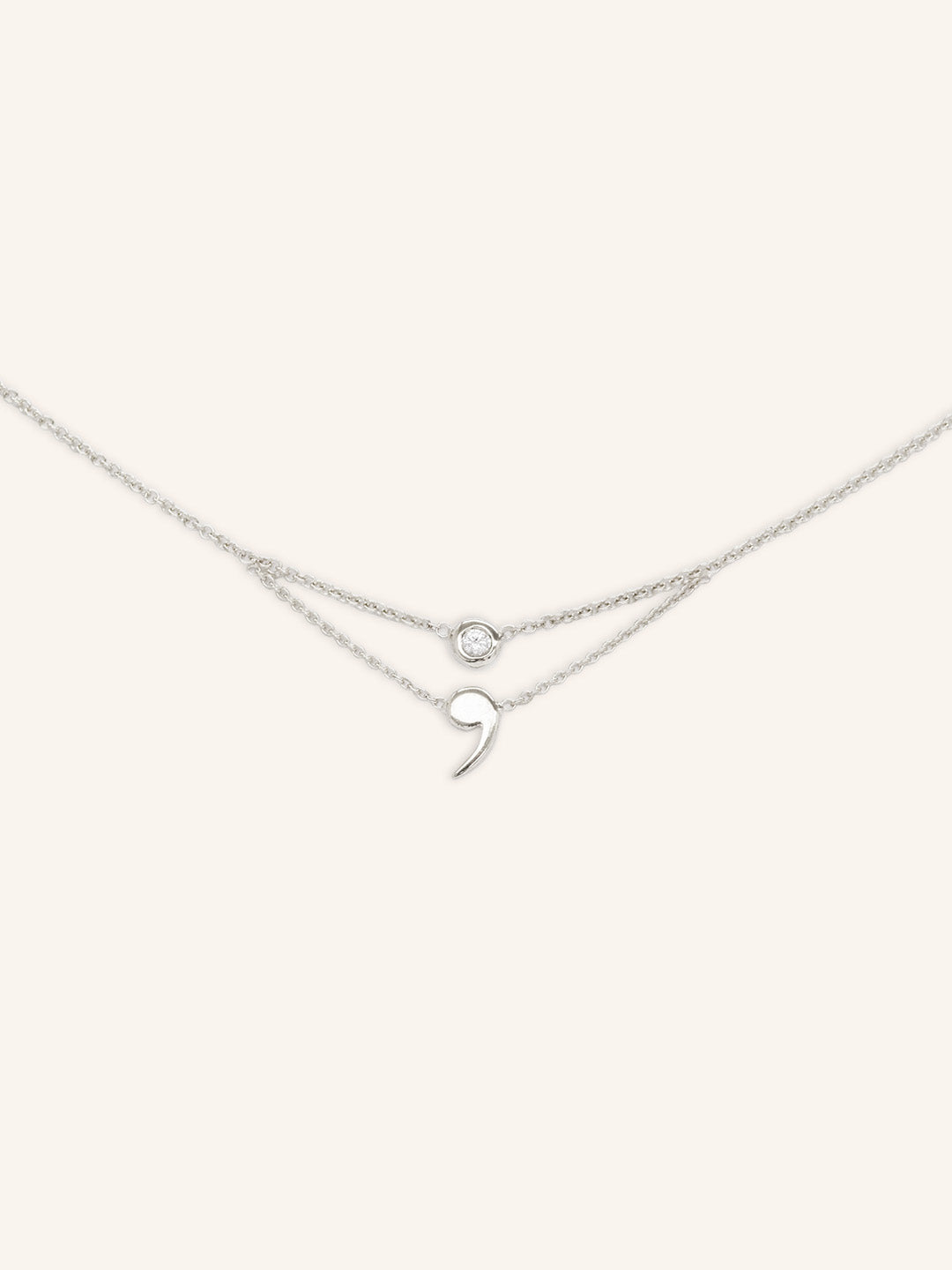 Semicolon White Sapphire Necklace
