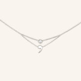 Semicolon White Sapphire Necklace