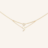 Semicolon White Sapphire Necklace