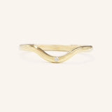 Sea Salt Single Diamond Curved Ring