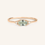 Celestia Green Sapphire Diamond Ring